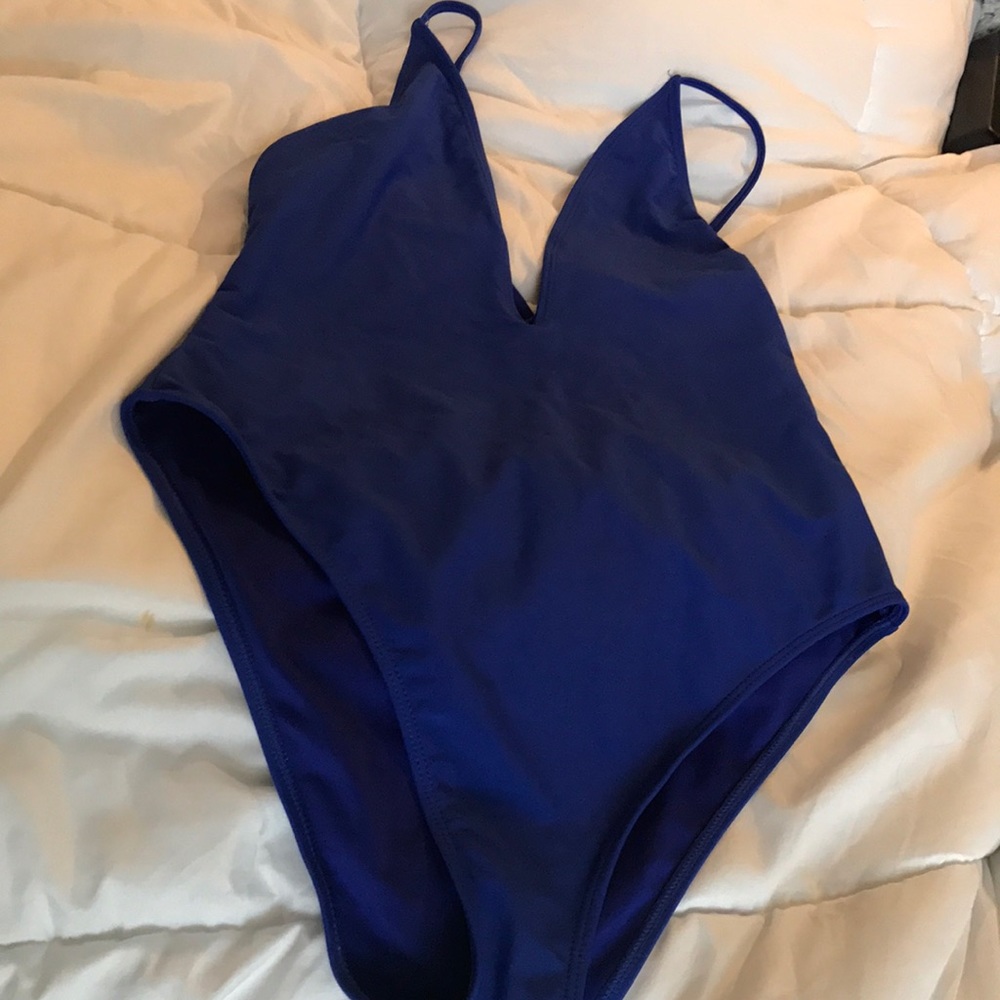 Royal blue one piece bathing suit